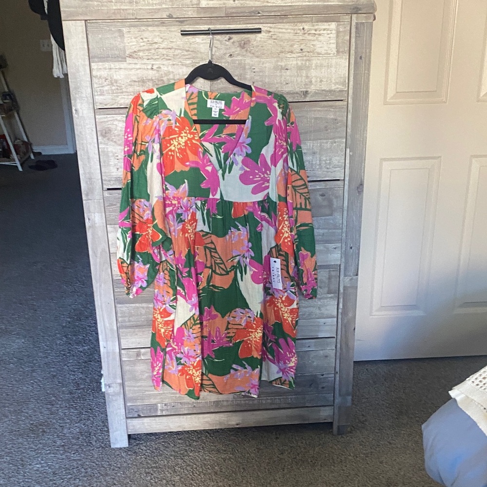 Tribal Colorful Floral Midi Dress